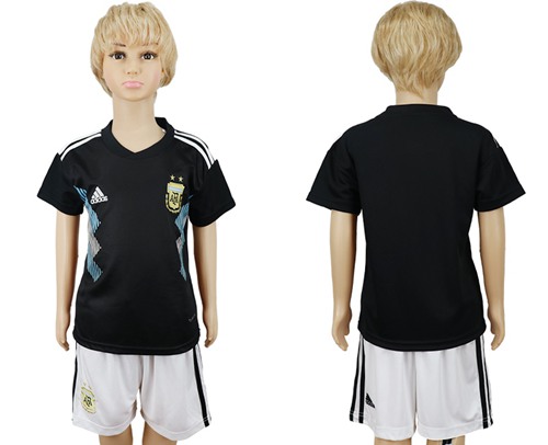 Argentina Blank Away Kid Soccer Country Jersey - Click Image to Close